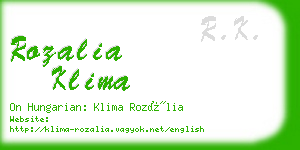 rozalia klima business card